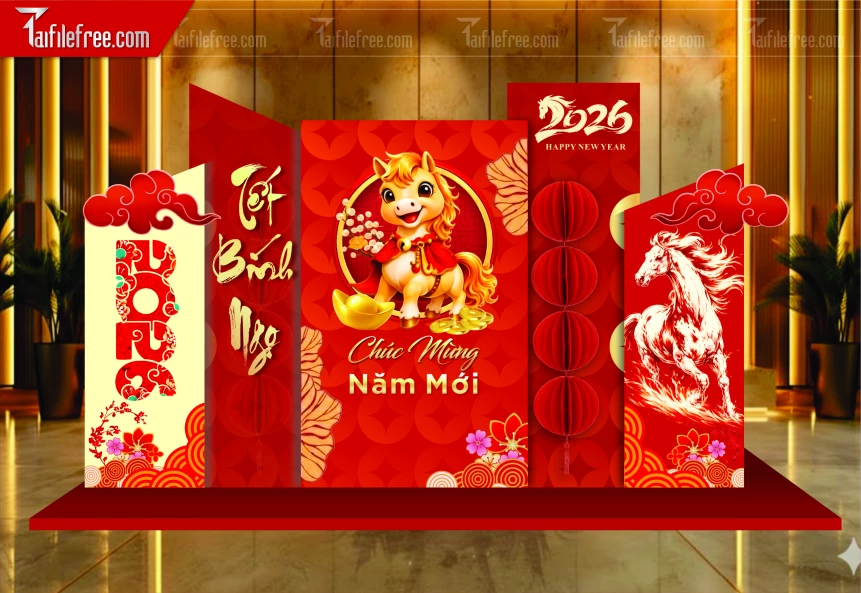 Mẫu Background Chúc Mừng Năm Mới Năm Chào Xuân Bính Ngọ _PT936