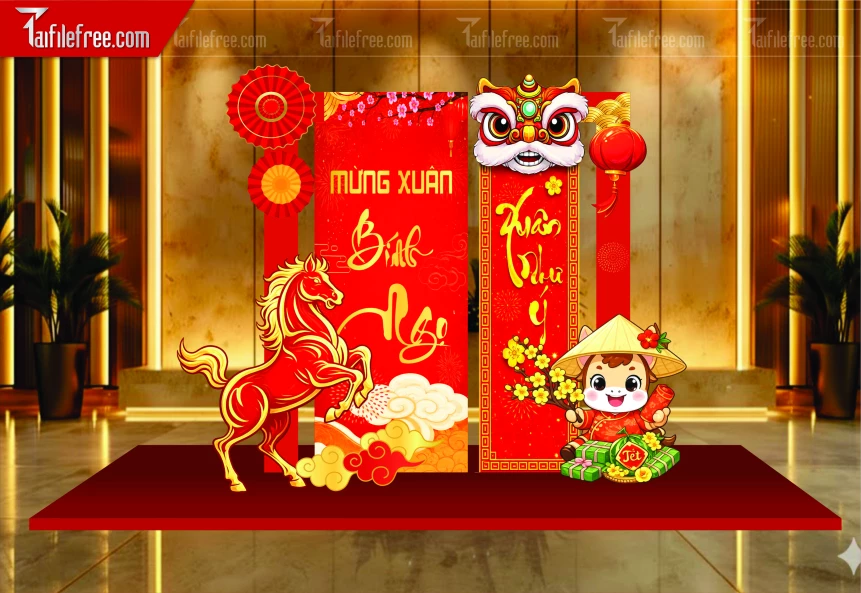 Mẫu Background Chúc Mừng Năm Mới Năm Chào Xuân Bính Ngọ _PT937