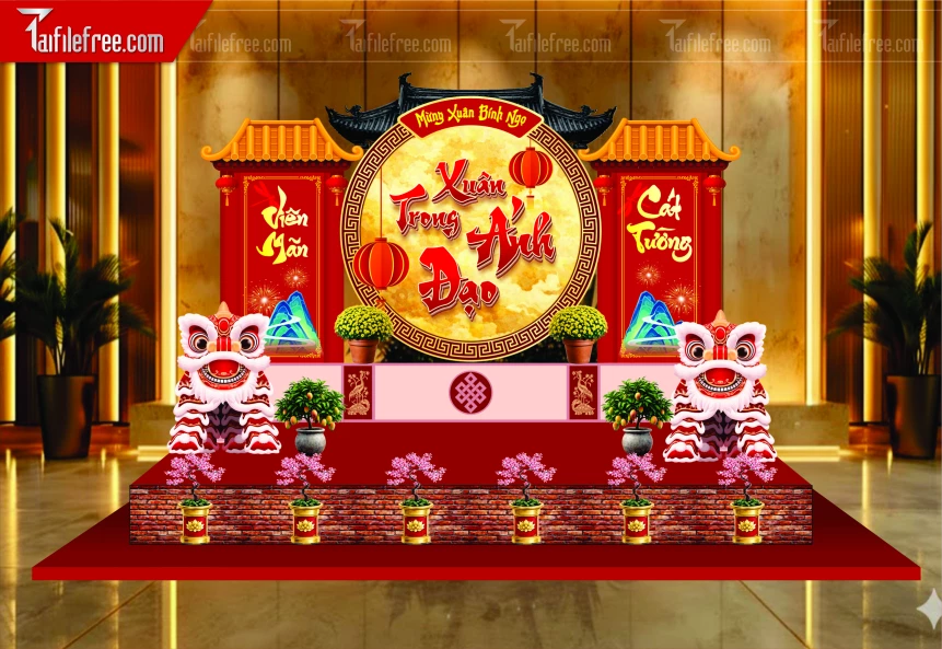 Mẫu Background Chúc Mừng Năm Mới Năm Chào Xuân Bính Ngọ _PT938