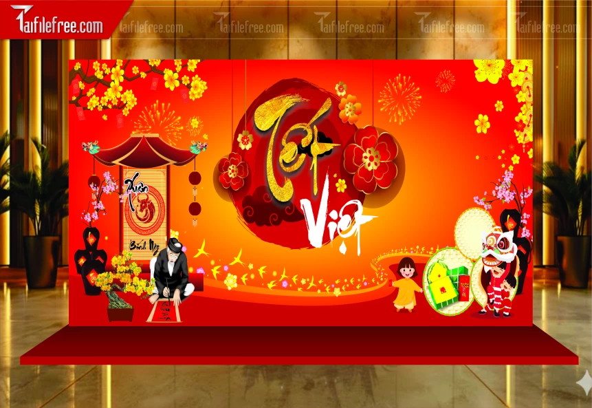 Mẫu Phông Nền Chúc Mừng Năm Mới Năm Chào Xuân Bính Ngọ _PT959