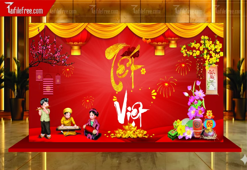 Mẫu Phông Nền Chúc Mừng Năm Mới Năm Chào Xuân Bính Ngọ _PT961