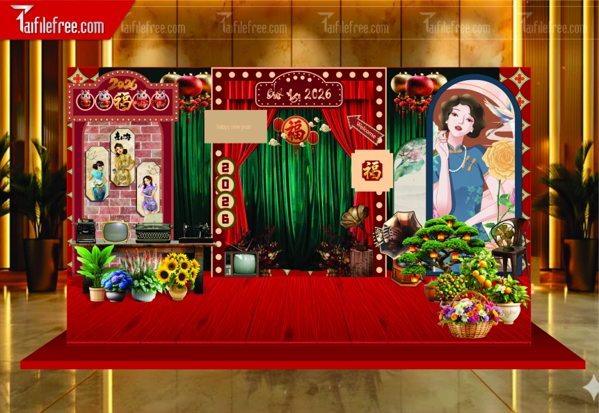 Mẫu Phông Nền Chúc Mừng Năm Mới Năm Chào Xuân Bính Ngọ _PT965