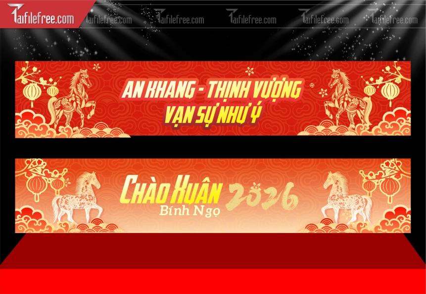 Mẫu Băng Rôn Chúc Mừng Năm Mới Năm Chào Xuân Bính Ngọ _PT969