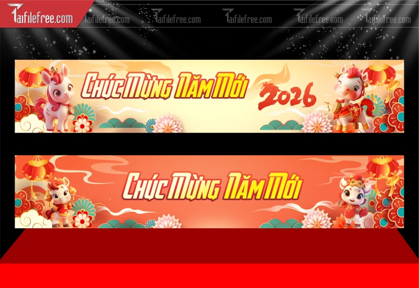 Mẫu Băng Rôn Chúc Mừng Năm Mới Năm Chào Xuân Bính Ngọ _PT970