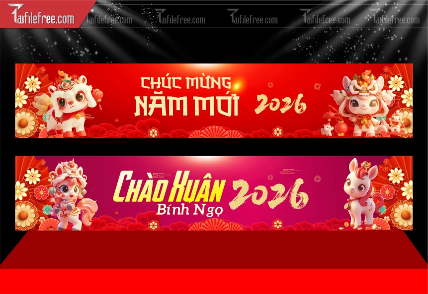 Mẫu Băng Rôn Chúc Mừng Năm Mới Năm Chào Xuân Bính Ngọ _PT971