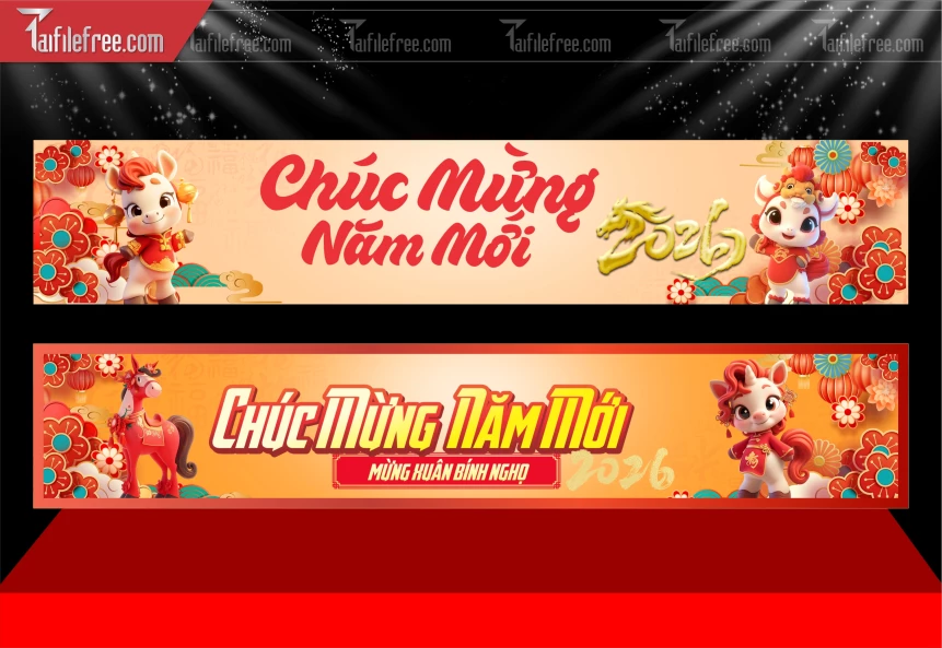 Mẫu Băng Rôn Chúc Mừng Năm Mới Năm Chào Xuân Bính Ngọ _PT972