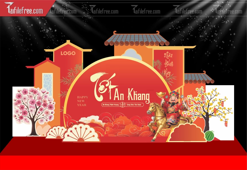 Mẫu Background Trang Trí Chúc Mừng Năm Mới Năm Chào Xuân Bính Ngọ _.PT981