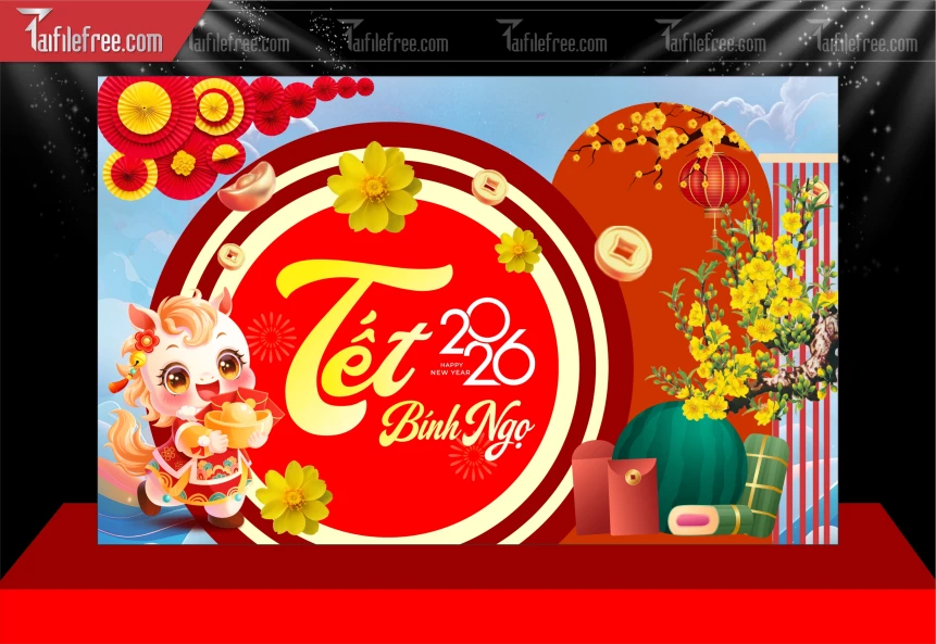 Mẫu Phông Nền Chúc Mừng Năm Mới Năm Chào Xuân Bính Ngọ _.PT983