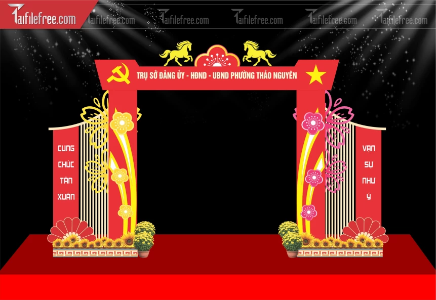 Mẫu Cổng Chào Chúc Mừng Năm Mới Năm Chào Xuân Bính Ngọ _.PT985