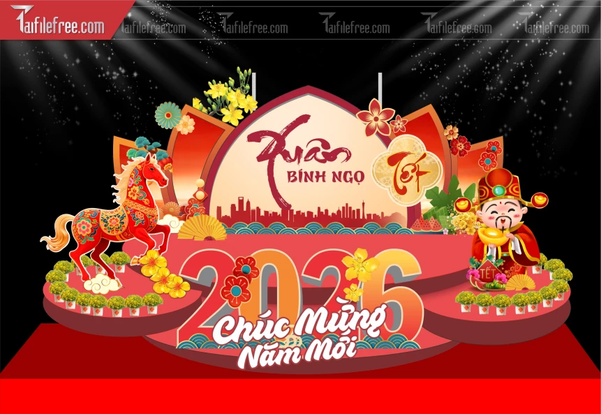 Mẫu Background Chúc Mừng Năm Mới Năm Chào Xuân Bính Ngọ _.PT987