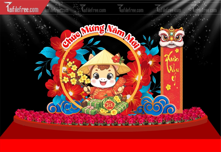 Mẫu Background Chúc Mừng Năm Mới Năm Chào Xuân Bính Ngọ _.PT989