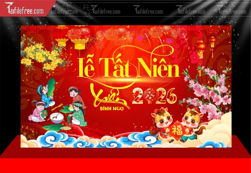 Mẫu Phông Nền Lễ Tất Niên Chúc Mừng Năm Mới Năm Chào Xuân Bính Ngọ _.PT990
