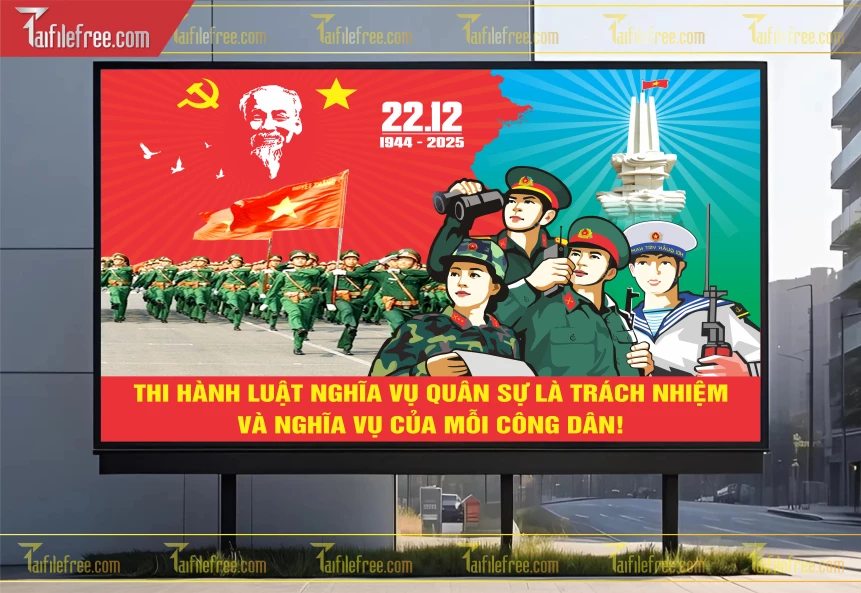 Poster  Kỷ Niệm Ngày Thành Lập Quân đội Nhân Dân_QD22