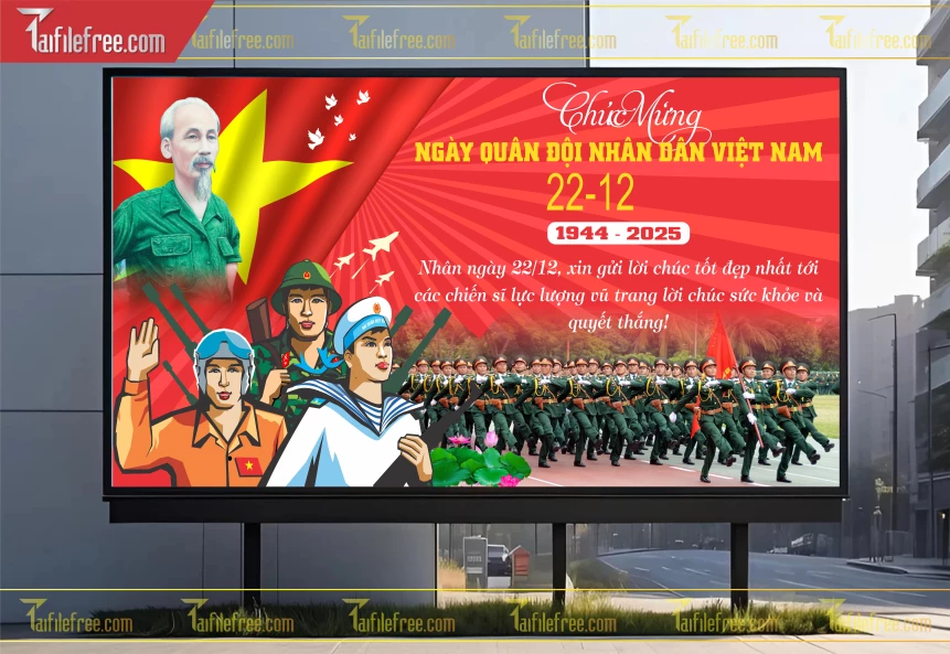 Poster  Kỷ Niệm Ngày Thành Lập Quân đội Nhân Dân_QD23