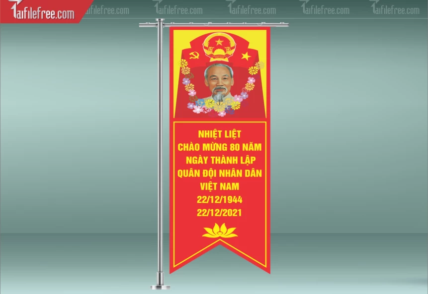Phướn  Kỷ Niệm Ngày Thành Lập Quân đội Nhân Dân_QD32