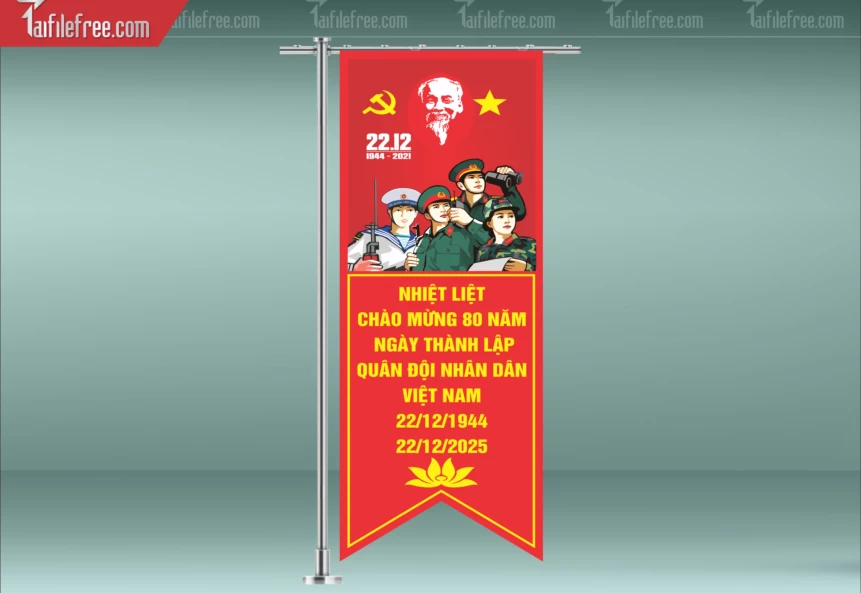 Phướn  Kỷ Niệm Ngày Thành Lập Quân đội Nhân Dân_QD33