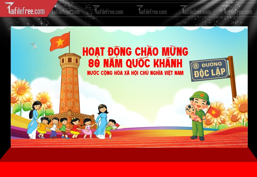 Background Lễ Quốc Khánh Ngày Độc Lập 2/9 QK100