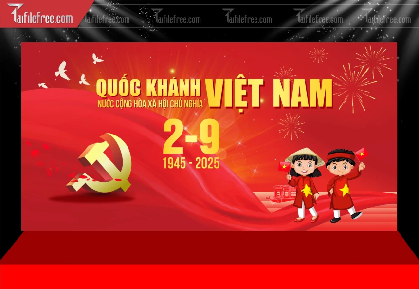 Background Lễ Quốc Khánh Ngày Độc Lập 2/9 QK105