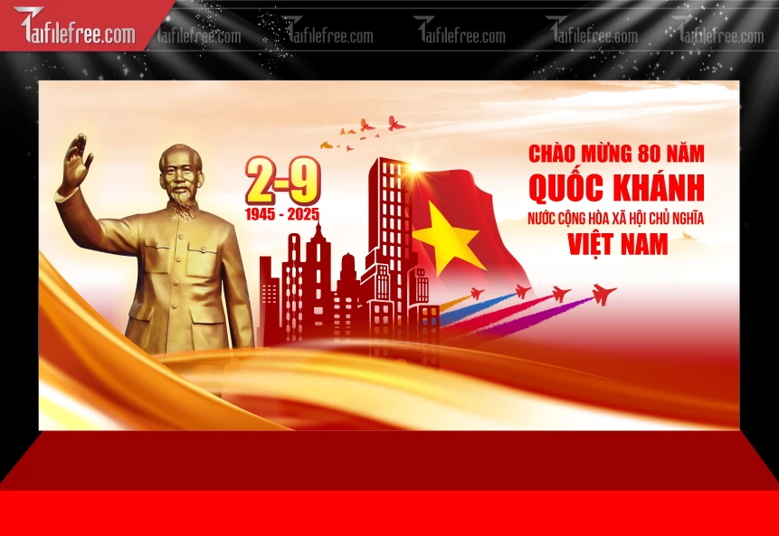 Background Lễ Quốc Khánh Ngày Độc Lập 2/9 QK110