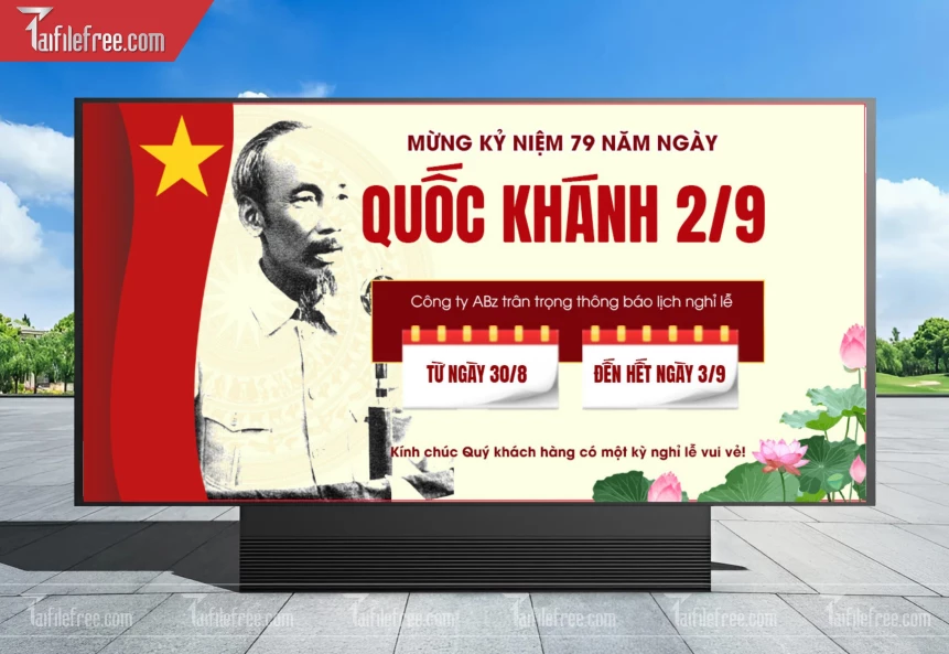 Banner Thông Báo Lịch Nghĩ Lễ Quốc Khánh 2/9 Ngày Độc Lập QK49