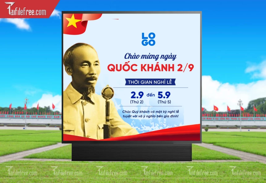 Banner Thông Báo Lịch Nghĩ Lễ Quốc Khánh Ngày Độc Lập 2/9 QK52