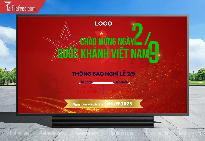 Banner Thông Báo Lịch Nghĩ Lễ Quốc Khánh Ngày Độc Lập 2/9 QK53