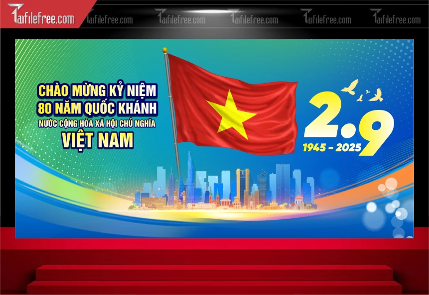 Background Lễ Quốc Khánh Ngày Độc Lập 2/9 QK84