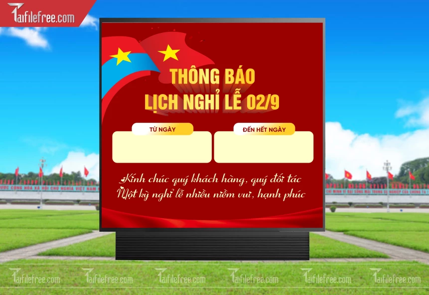 Banner Lịch Nghỉ Lễ Quốc Khánh Ngày Độc Lập 2/9 QK87