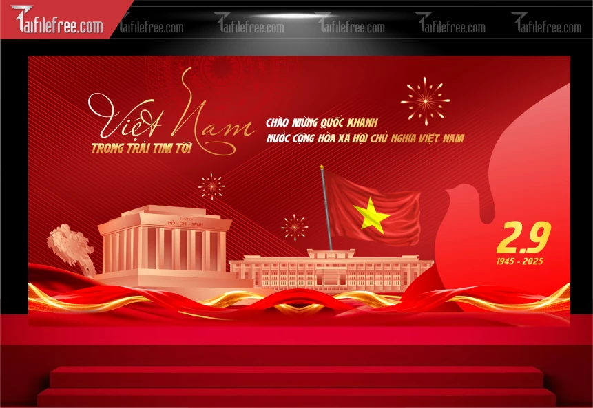 Background Lịch Nghỉ Lễ Quốc Khánh Ngày Độc Lập 2/9 QK91