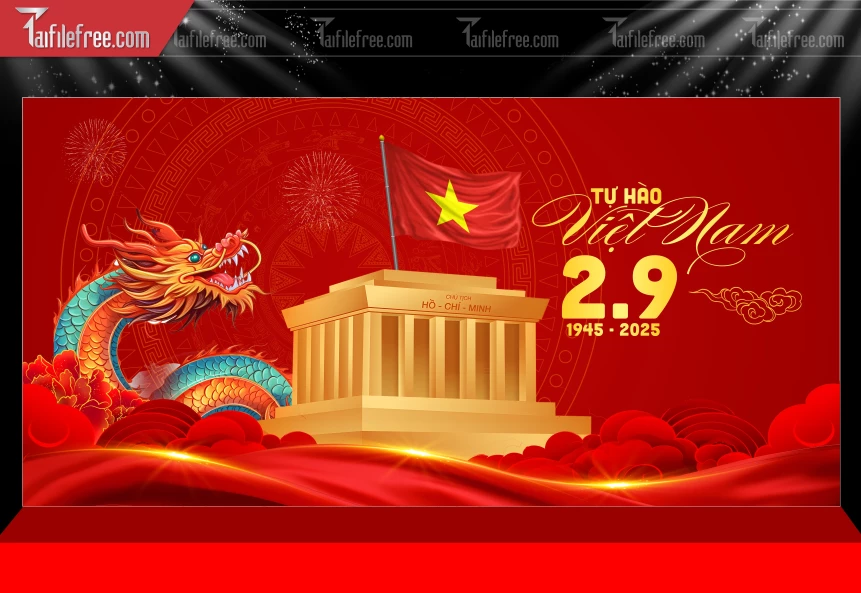 Background Lễ Quốc Khánh Ngày Độc Lập 2/9 QK95