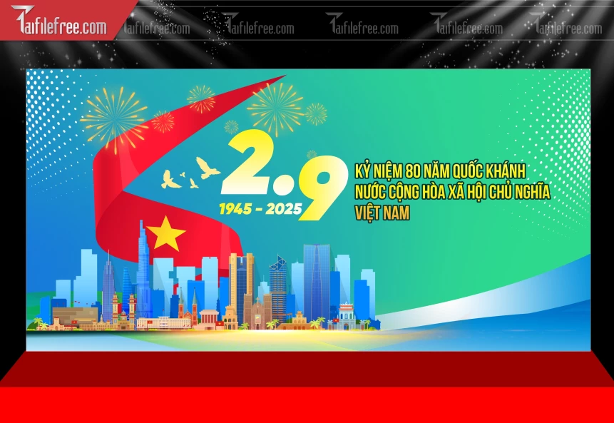 Background Lễ Quốc Khánh Ngày Độc Lập 2/9 QK99