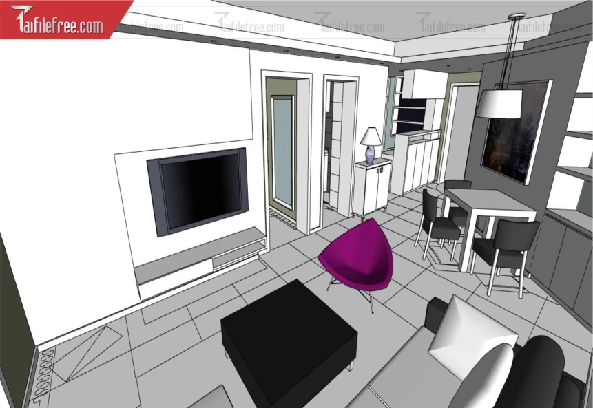 File 3D Sketchup Phòng Khách_SK555