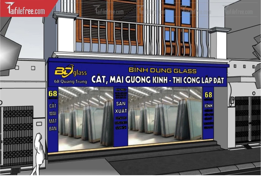 File 3D Sketchup Cửa Hàng Kính_SK703