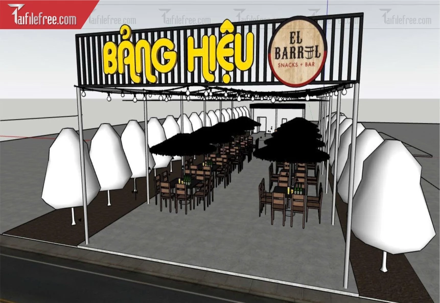 File 3D Sketchup Bảng Hiệu_SK731