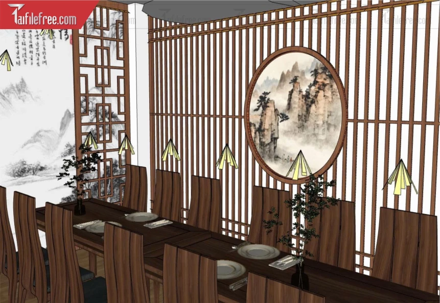 File 3D Sketchup Nhà Hàng_SK733