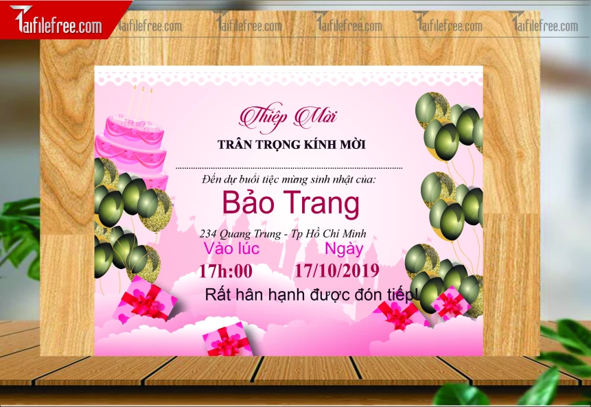 Thư Mời Sinh Nhật Đầy Tháng Thôi Nôi_SN30