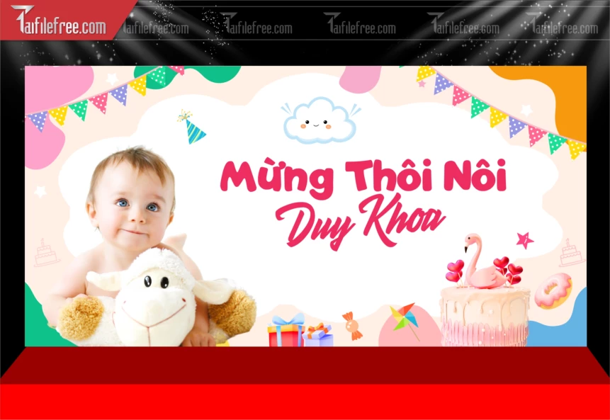 Mẫu Backdrop, Background Sân Khấu Sinh Nhật Đẹp- Sang Trọng SNA101