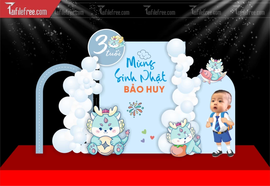 Mẫu Backdrop, Background Sân Khấu Sinh Nhật Đẹp- Sang Trọng SNA103