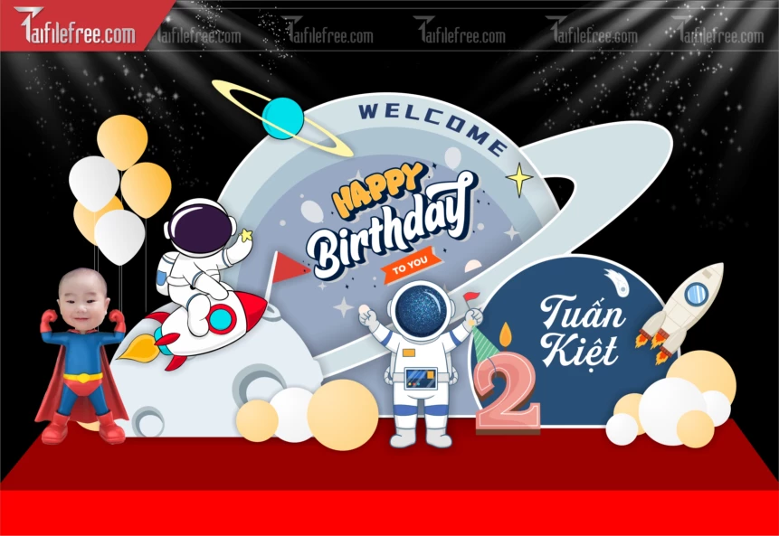 Mẫu Backdrop, Background Sân Khấu Sinh Nhật Đẹp- Sang Trọng SNA104