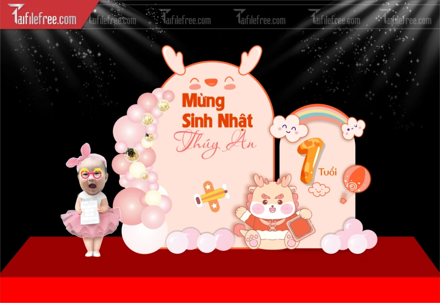 Mẫu Backdrop, Background Sân Khấu Sinh Nhật Đẹp- Sang Trọng SNA105