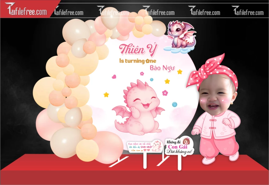 Mẫu Backdrop, Background Sân Khấu Sinh Nhật Đẹp, Dễ Thương_SNA107