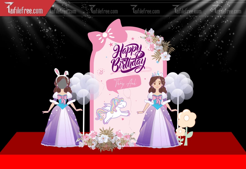 Mẫu Backdrop, Background Sân Khấu Sinh Nhật Tông Xanh Bơ_SNA113