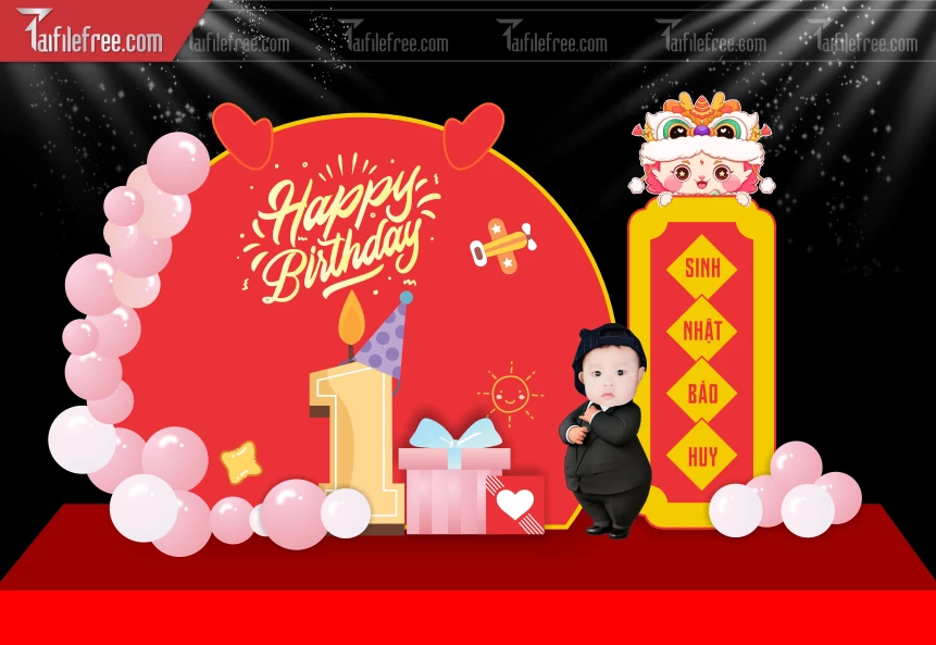 Mẫu Backdrop, Background Sân Khấu Sinh Nhật_SNA125