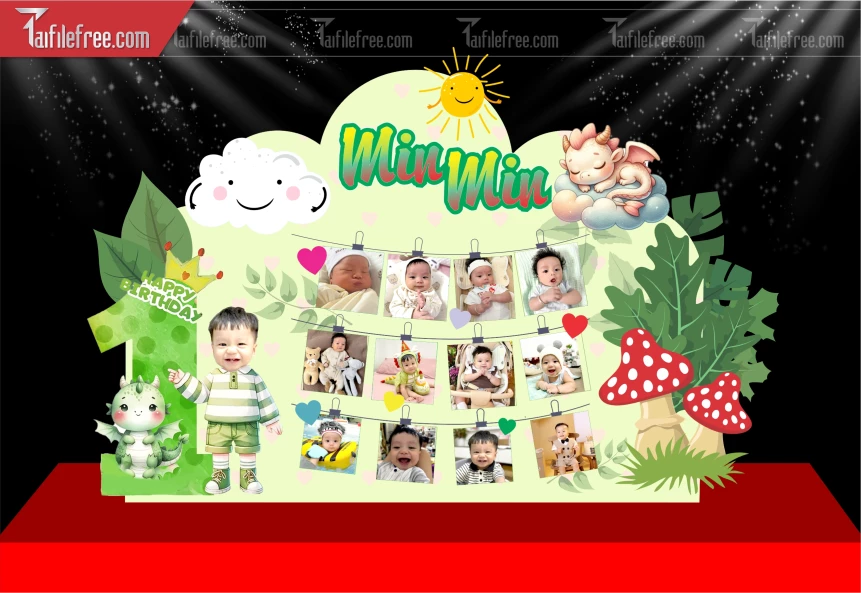 Mẫu Backdrop, Background Sân Khấu Sinh Nhật_SNA128