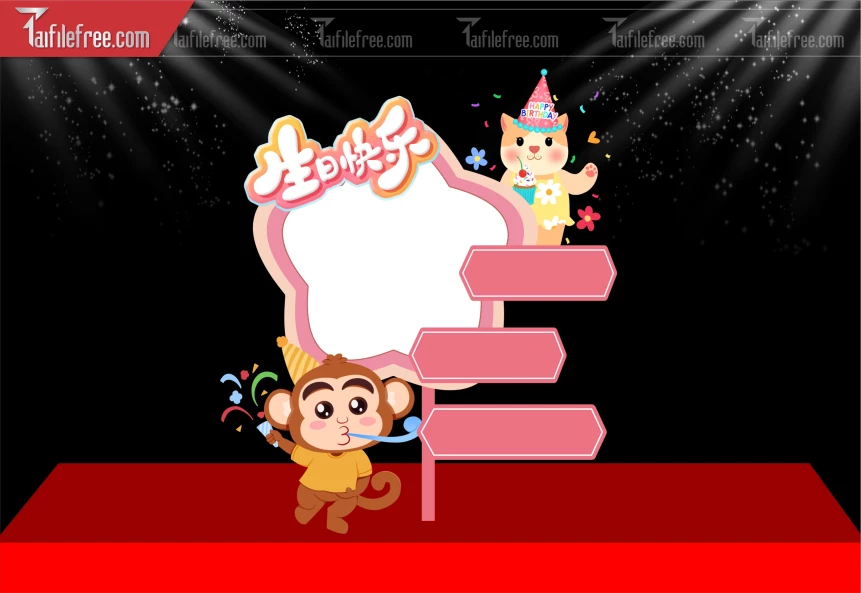 Cột Chỉ Dẫn - Decor  Mẫu Sinh Nhật _SNA133