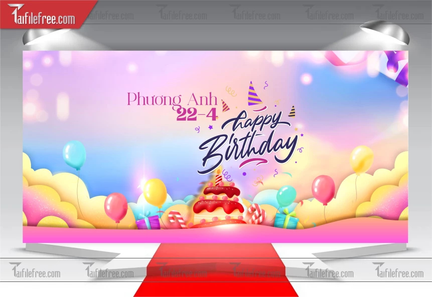 Mẫu Backdrop, Background Sân Khấu Sinh Nhật Đẹp - Sang Trọng SNA80