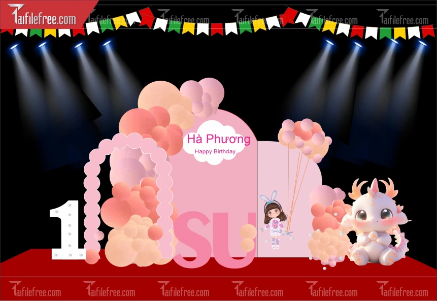 Mẫu Backdrop, Background Sân Khấu Sinh Nhật Đẹp- Sang Trọng SNA83