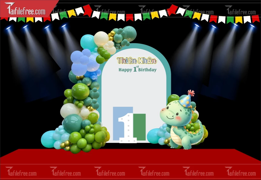 Mẫu Backdrop, Background Sân Khấu Sinh Nhật Đẹp- Sang Trọng SNA84