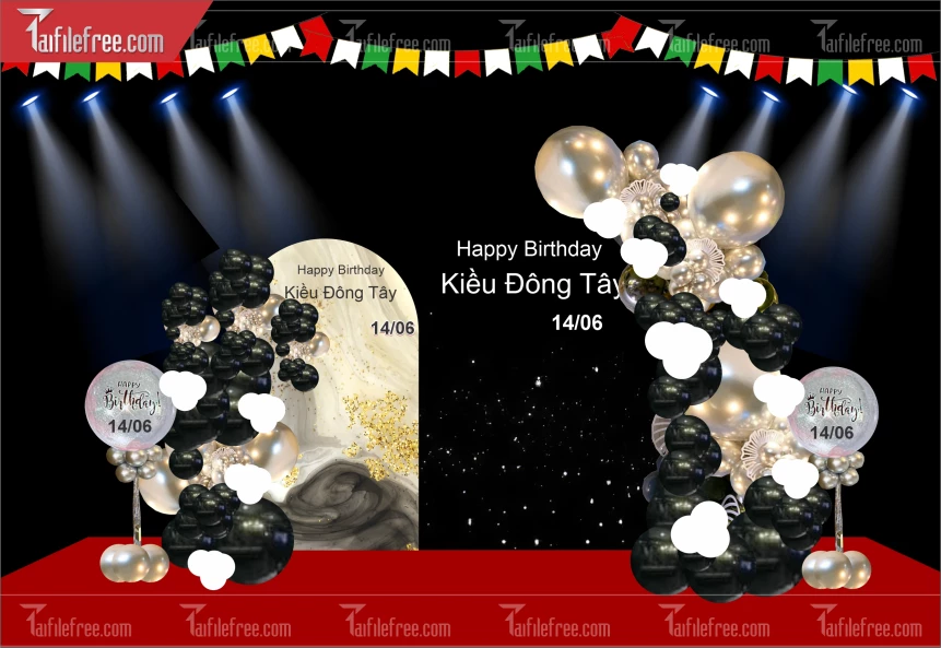 Mẫu Backdrop, Background Sân Khấu Sinh Nhật Đẹp- Sang Trọng SNA85