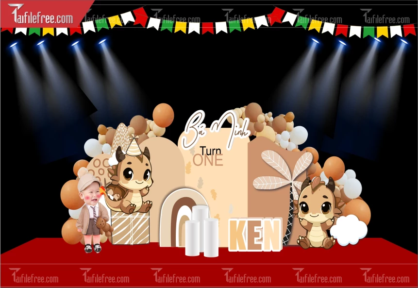 Mẫu Backdrop, Background Sân Khấu Sinh Nhật Đẹp- Sang Trọng SNA86